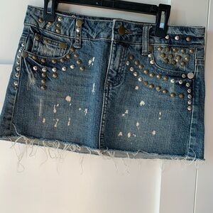 Studded Denim Skirt